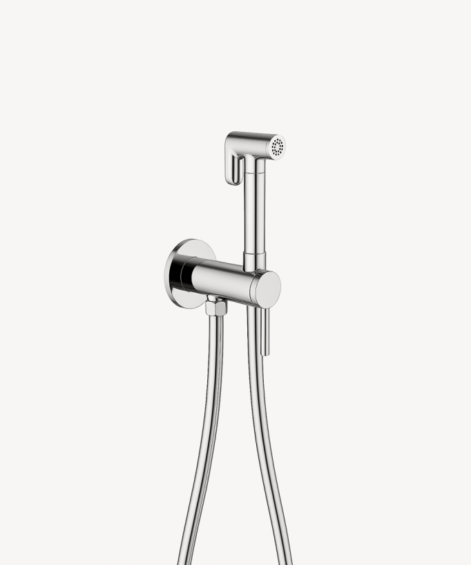Concealed round WC bidet spray mixer chrome - Corbeau
