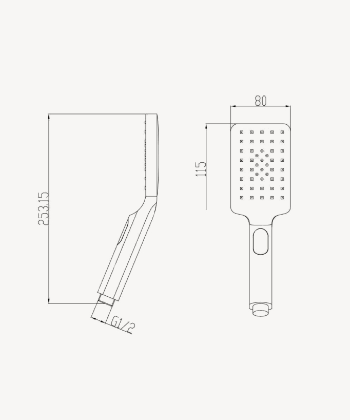 Rectangular 2-Function Handheld Shower - Chrome