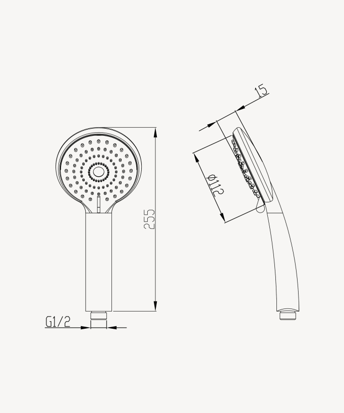 Round hand shower 3-spray chrome
