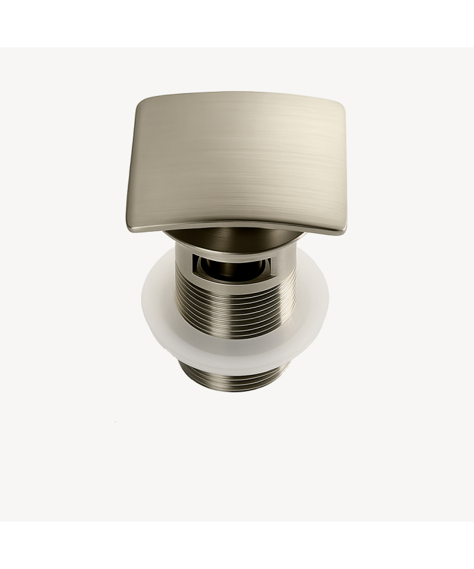 Square basin waste brushed nickel