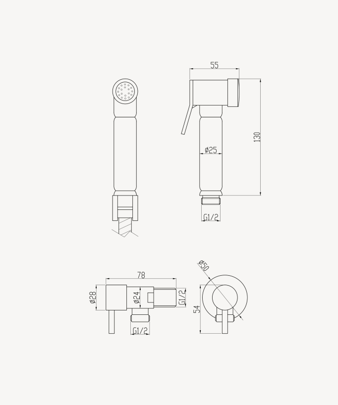 Modern Pulse Handheld Bidet Shower - Chrome