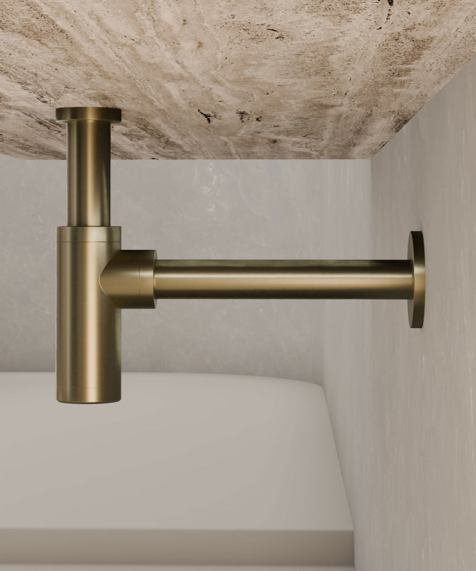 Basin Bottle Trap - Brushed Gold