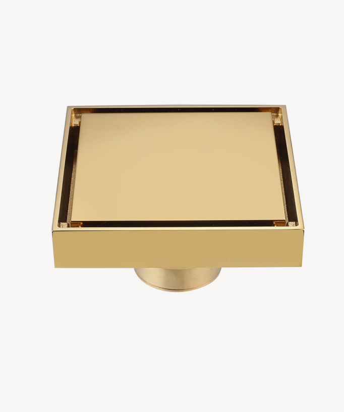 Square Floor Drain - Gold