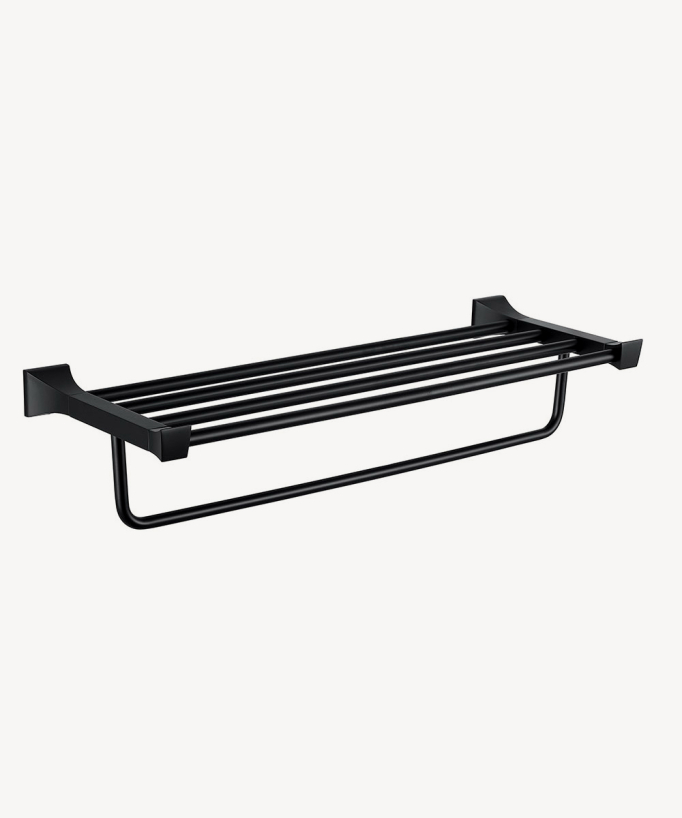 Chloe Wall-Mounted Towel Rack - Black