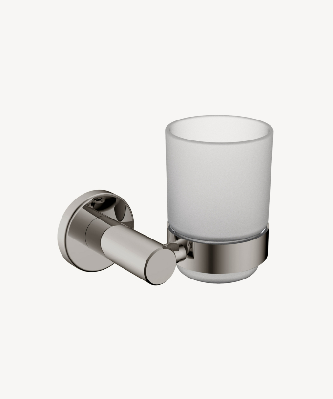 Corbeau Wall-Mounted Tumbler Holder - Brushed Nickel