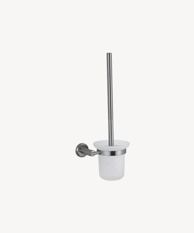 Corbeau Wall-Mounted Toilet Brush Holder - Brushed Nickel
