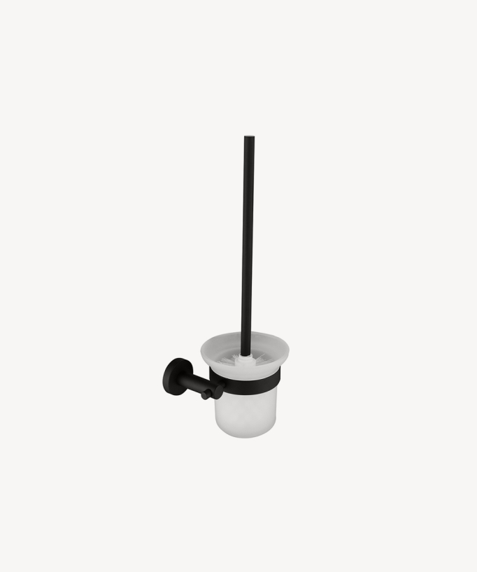Corbeau Wall-Mounted Toilet Brush Holder - Black
