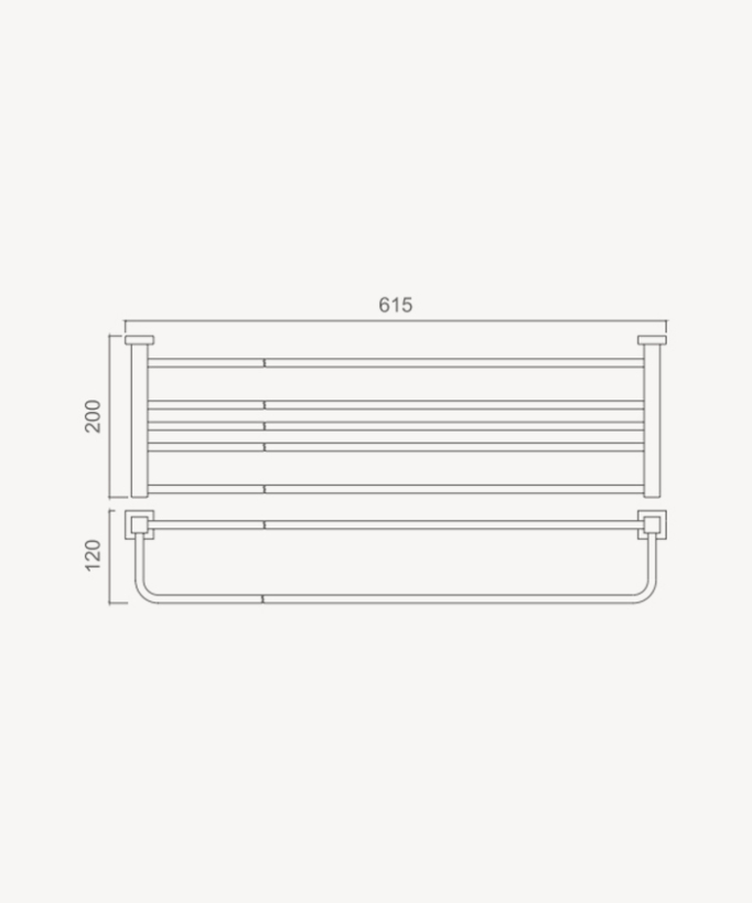 Vera Wall-Hung Towel Rack - Black
