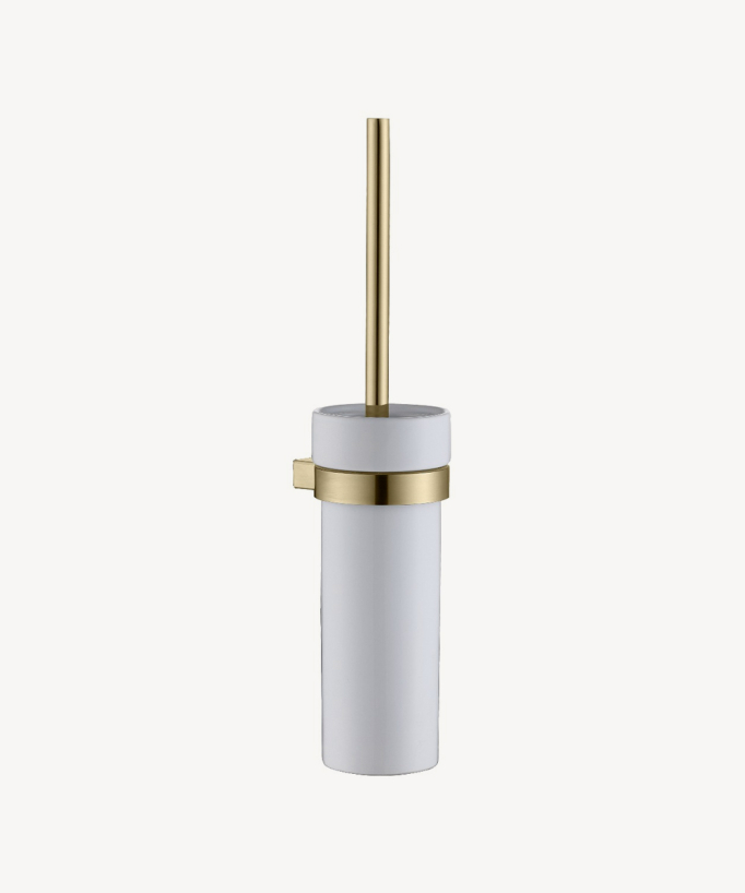 Sirius Wall-Mounted Toilet Brush Holder - Brushed Gold