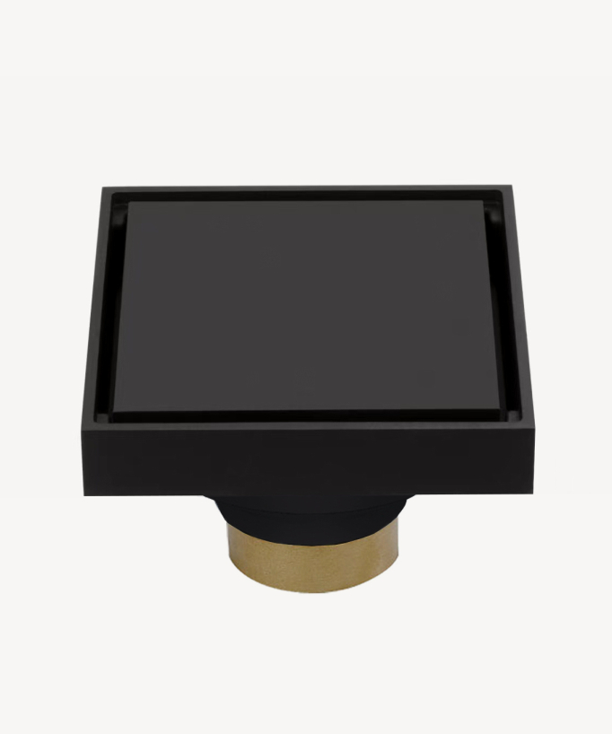 Square Floor Drain - Black - 100x100mm