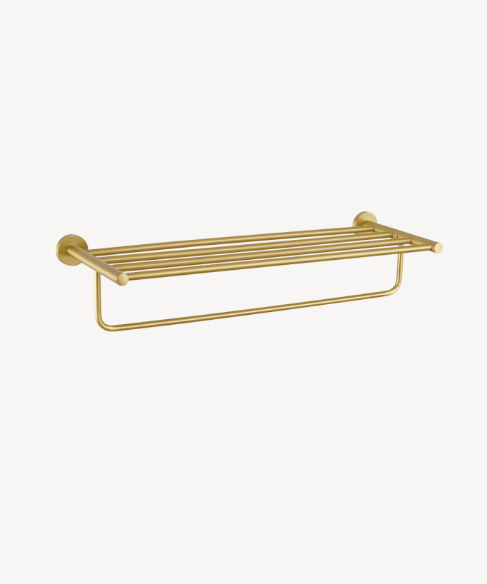 Corbeau Wall-Mounted Towel Rack - Brushed Gold