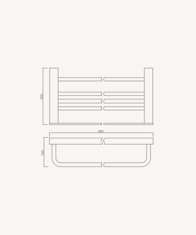 Sirius Wall-Mounted Towel Rack - Brushed Gold