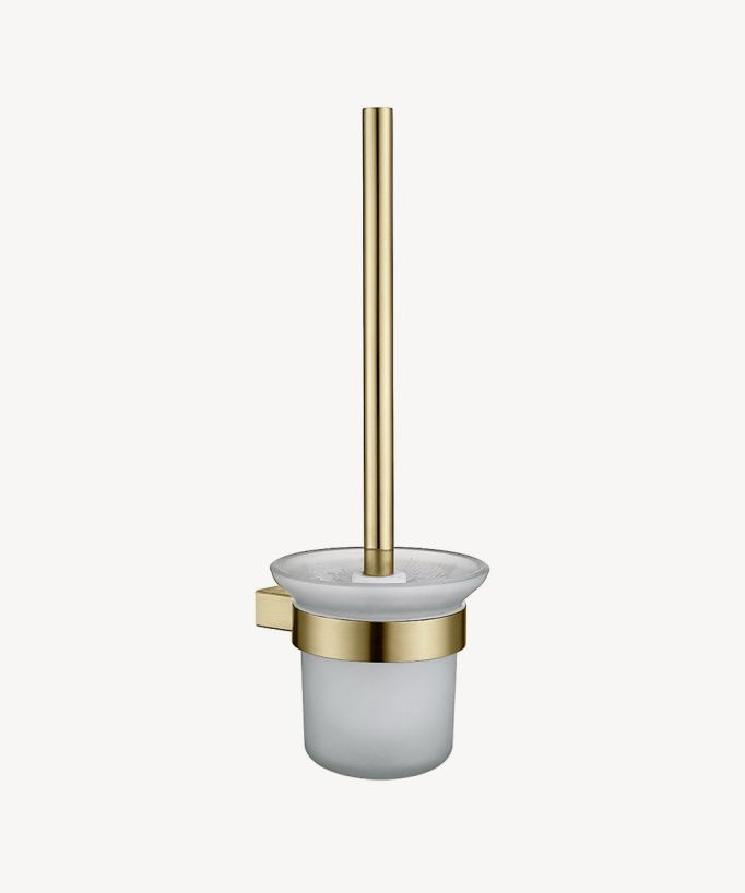 Osaka Wall-Mounted Toilet Brush Holder - Brushed Gold