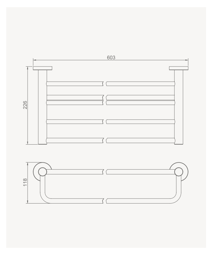 Corbeau Wall-Mounted Towel Rack - Brushed Rose Gold