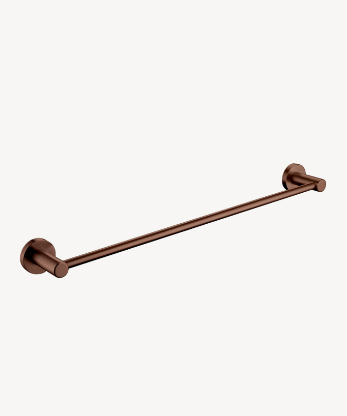 Corbeau Single Towel Rail - Brushed Rose Gold