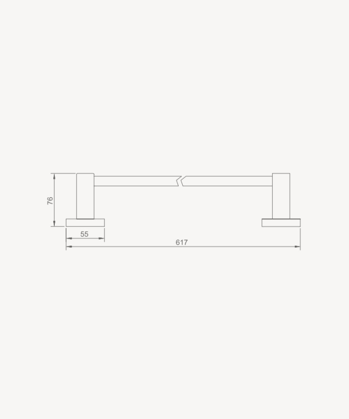 Corbeau Single Towel Rail - Chrome