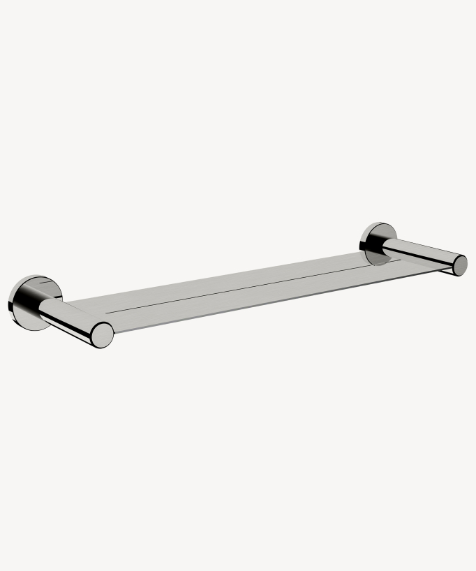 Corbeau Wall-Mounted Bathroom Shelf - Brushed Nickel