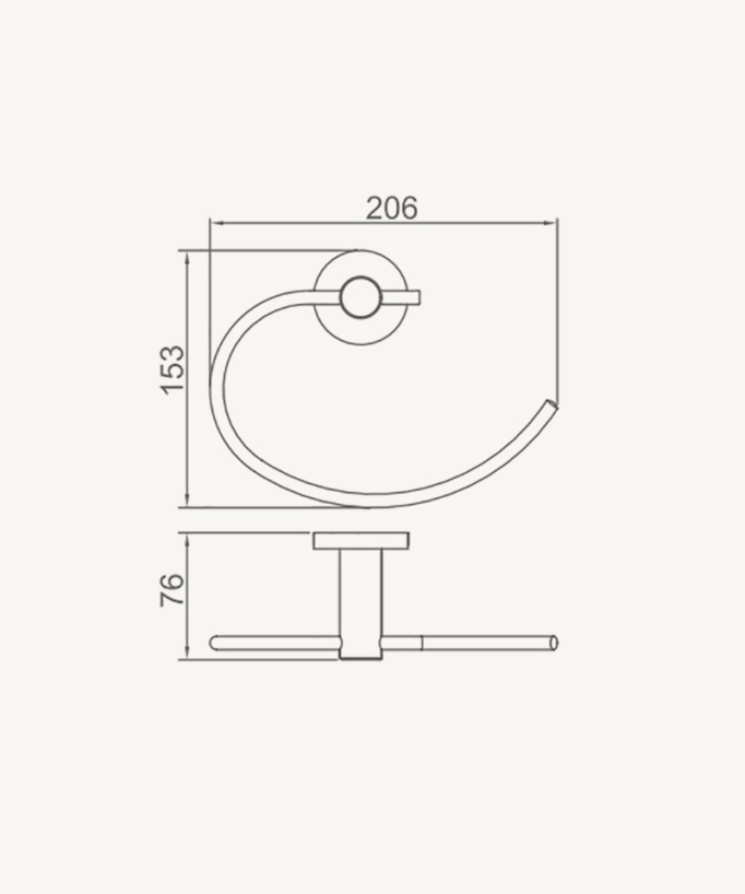 Corbeau Towel Ring - Chrome