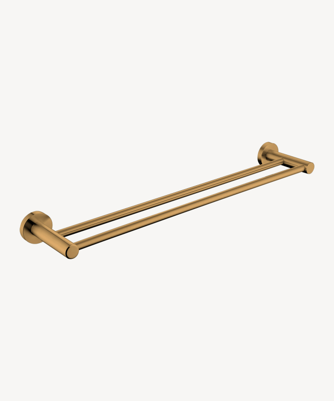 Tokio Wall-Mounted Double Towel Rail - Gold