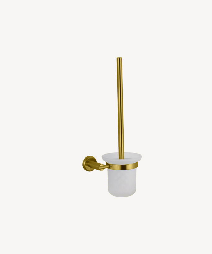 Corbeau Wall-Mounted Toilet Brush Holder - Brushed Gold