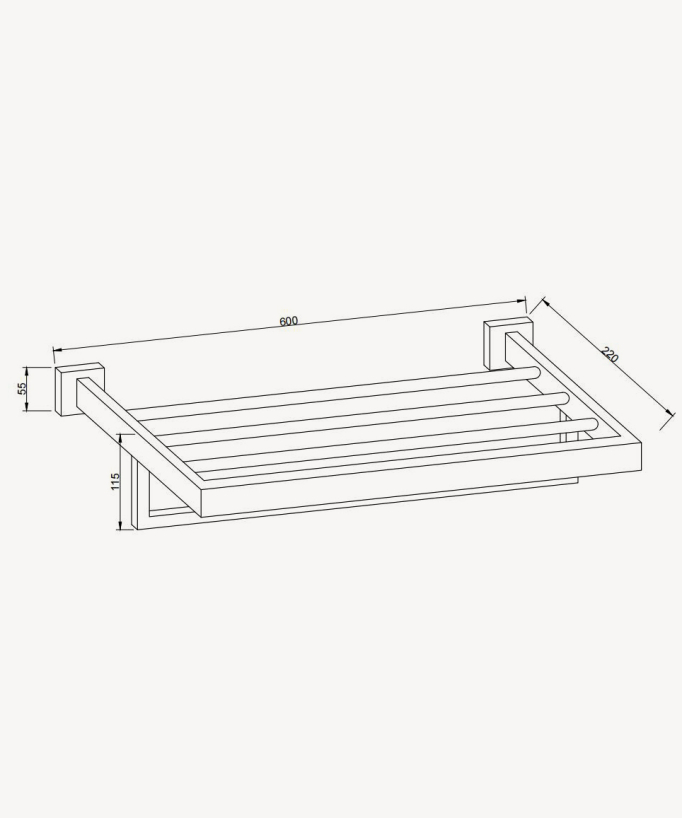 Nara Wall-Mounted Towel Rack - Black