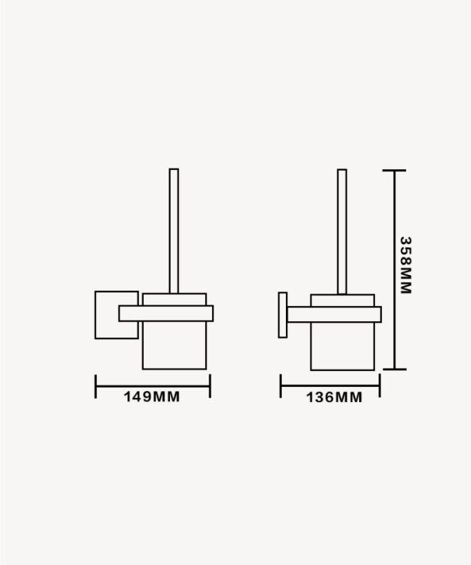 Nara Wall-Mounted Toilet Brush Holder - Chrome