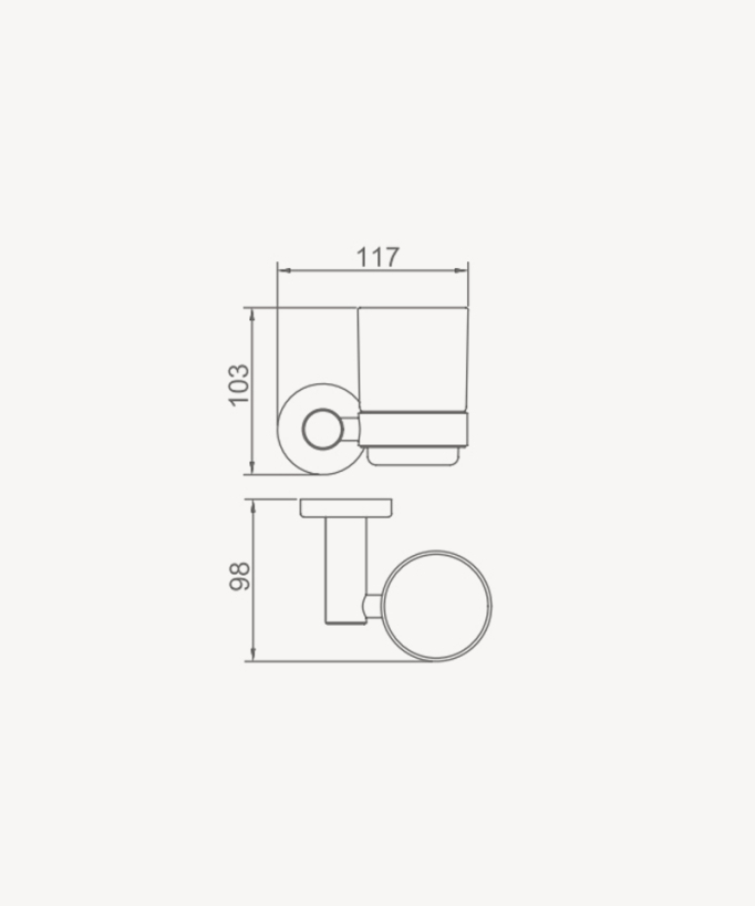 Tokio Wall-Mounted Tumbler Holder - Gold