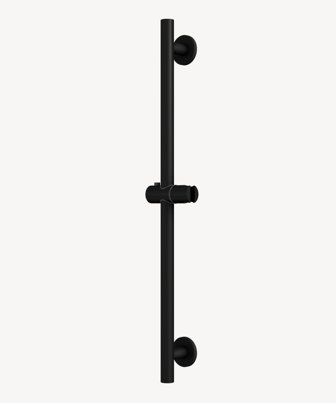 Corbeau Round Shower Slider Rail - Black