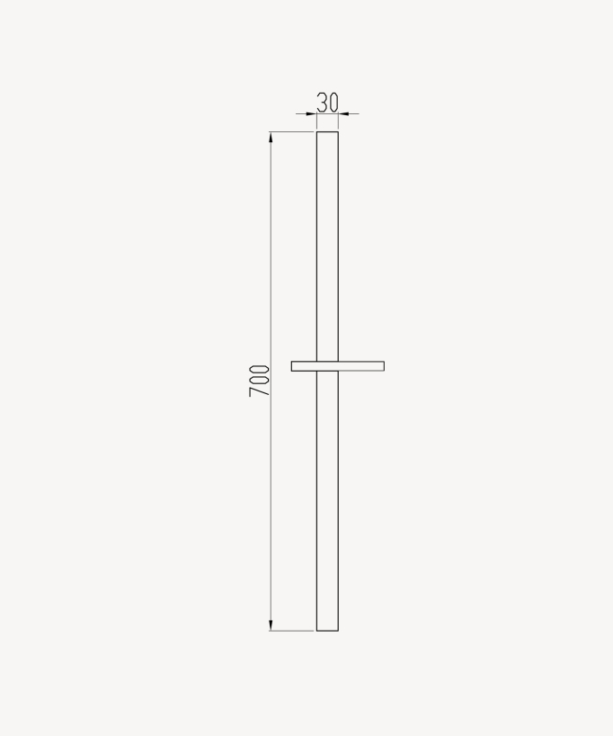 Sirius Square Shower Slider Rail - Brushed Rose Gold