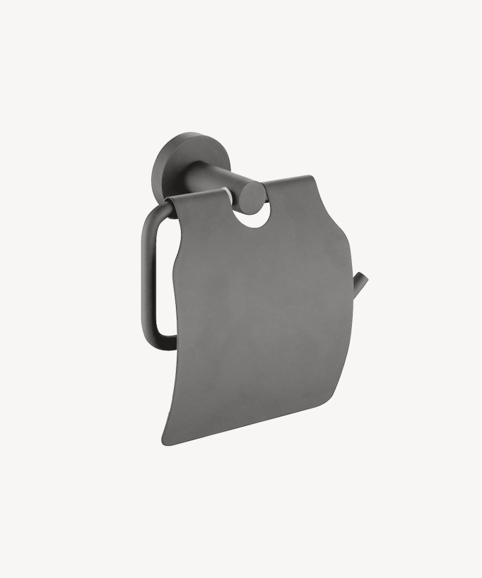 Corbeau Toilet Roll Holder with Cover - Gunmetal