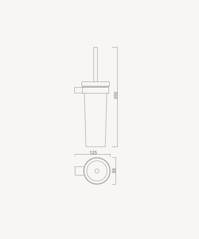 Sirius Wall-Mounted Toilet Brush Holder - Gunmetal