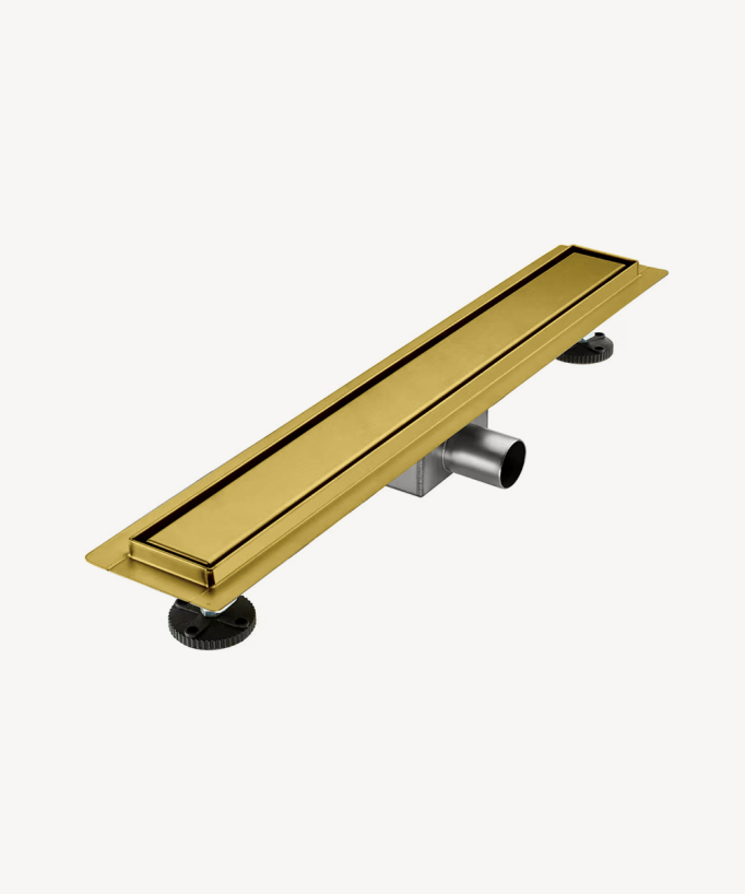 Reversible Stainless Steel Shower Drain - Brushed Gold - 60cm