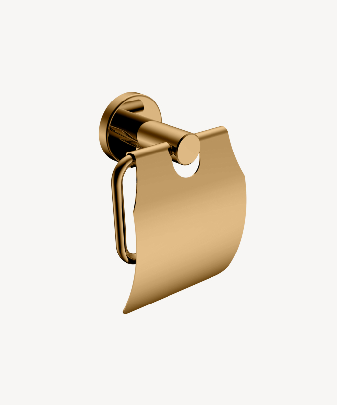 Tokio Toilet Roll Holder with Cover - Gold
