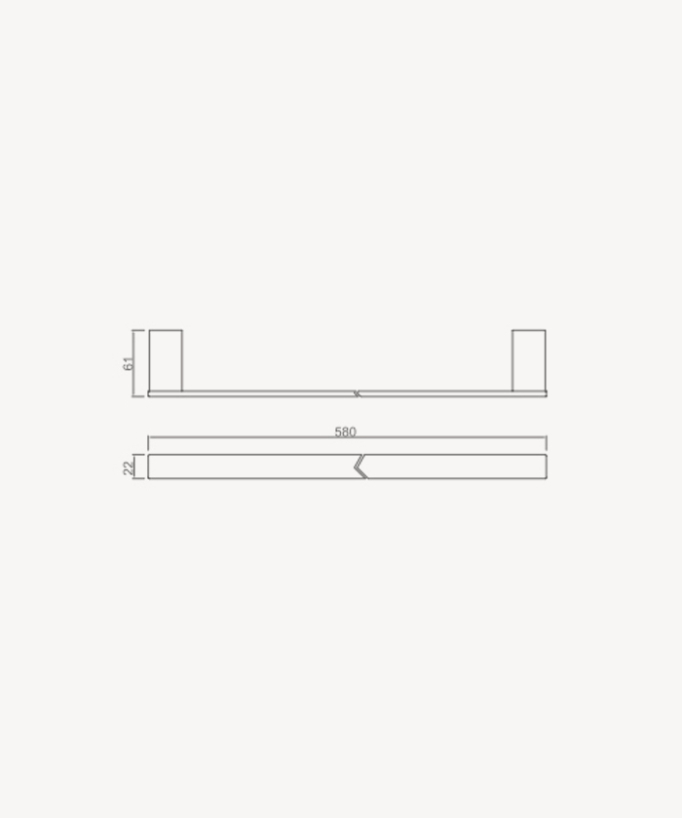 Sirius Single Towel Rail - Brushed Rose Gold