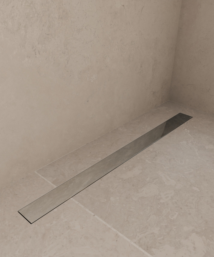 Reversible Stainless Steel Shower Drain - Chrome - 100cm