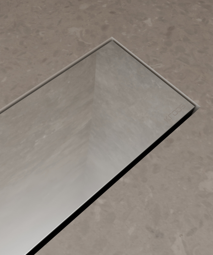 Reversible Stainless Steel Shower Drain - Chrome - 100cm