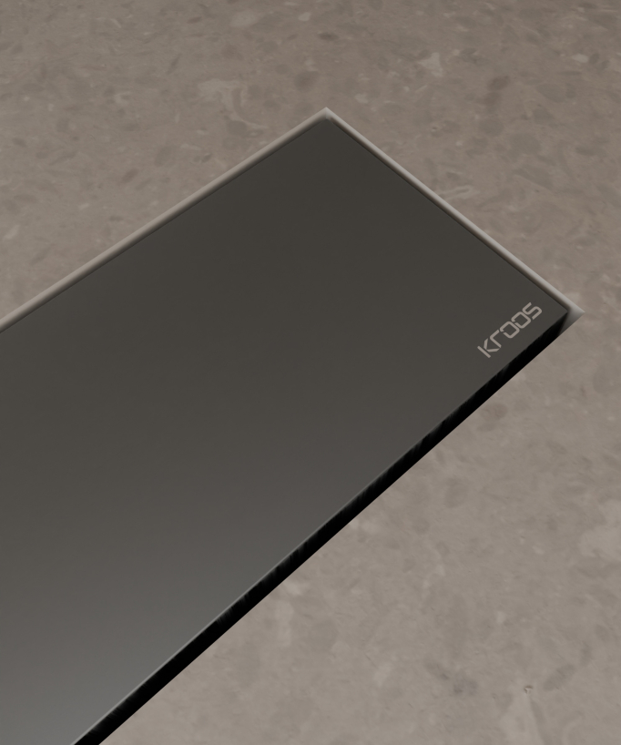 Reversible Stainless Steel Shower Drain - Gunmetal - 1100mm