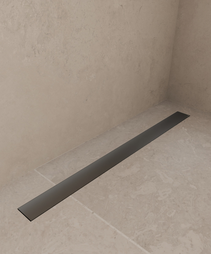Reversible Stainless Steel Shower Drain - Gunmetal - 900mm