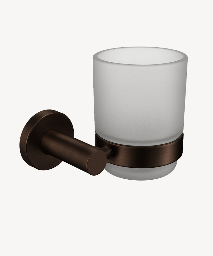 Wall-mounted tumbler holder brushed moka - Corbeau