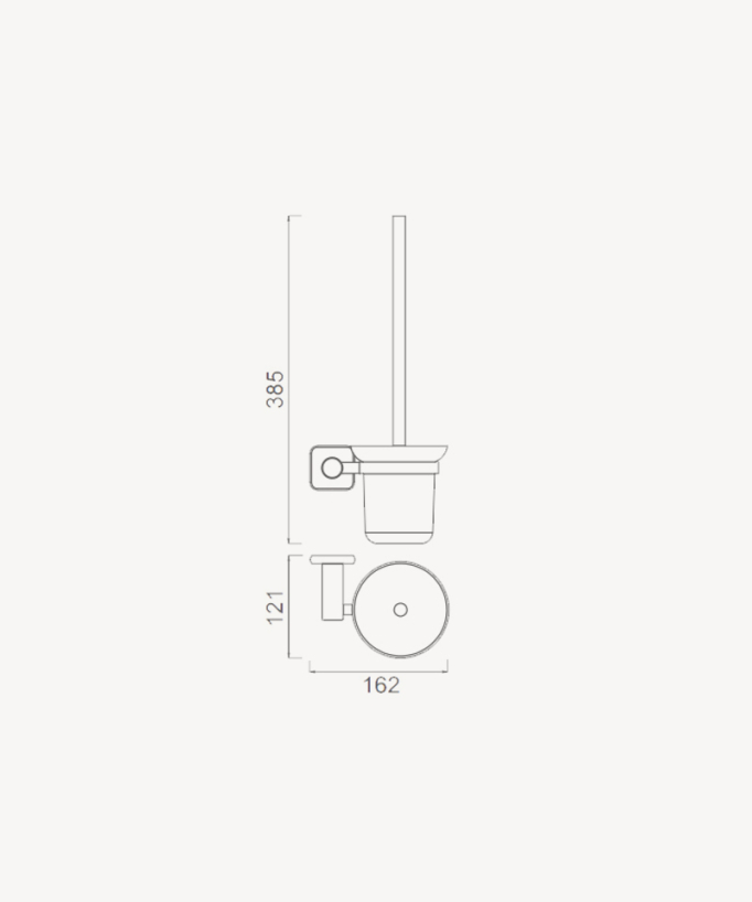 Wall-mounted toilet brush holder brushed moka - Corbeau