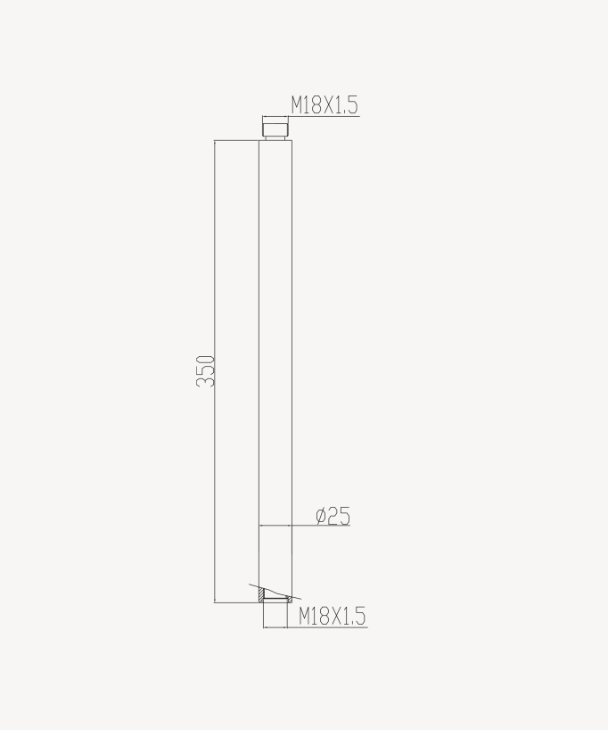 35 cm shower column extension Gunmetal