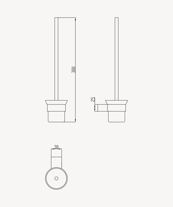 Wall-mounted toilet brush holder Champagne – Fiumina