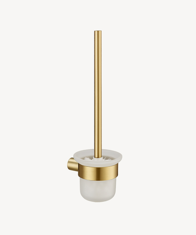 Wall-mounted toilet brush holder Brushed gold – Fiumina
