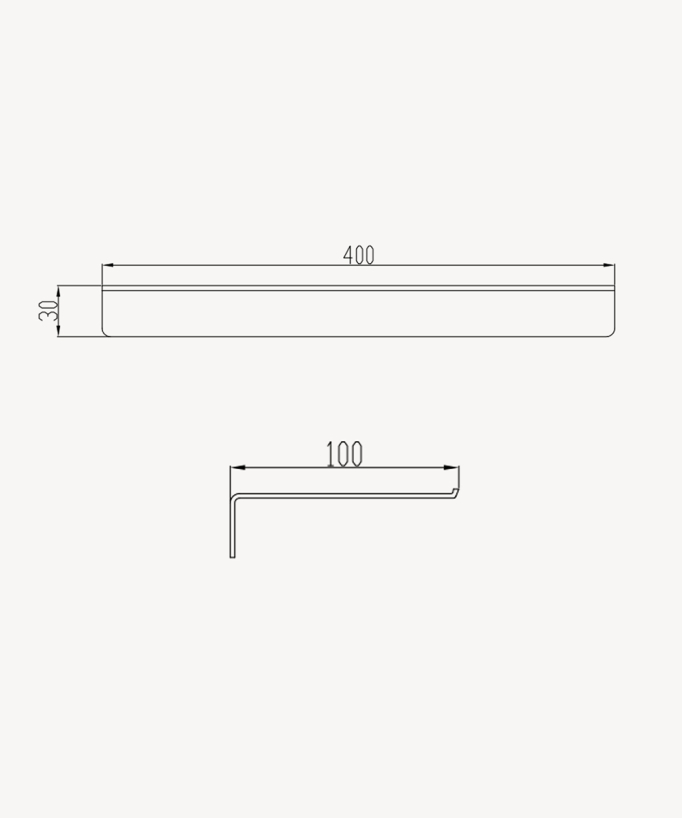Stainless Steel Wall Shelf 40 cm - Gun Metal
