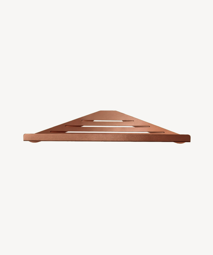Stainless Steel Corner Shelf - Brushed Rose Gold