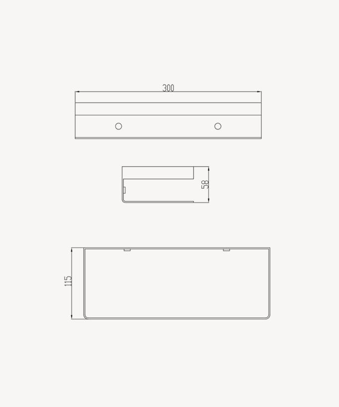 Wall Shelf in Stainless Steel 30 cm - Gun Metal