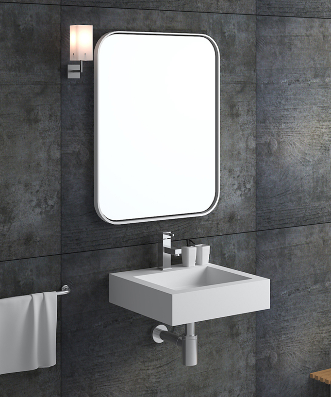 Inongo Wall-Hung Square Hand Basin - Matte White
