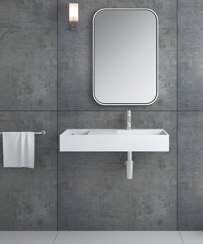 Tshopo Wall-Hung Double Basin - Matte White