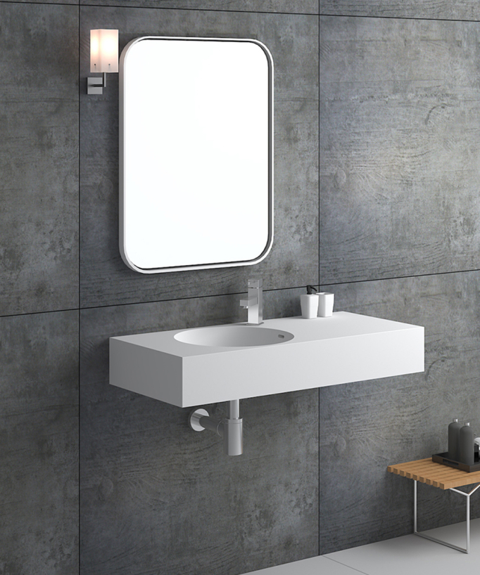Uele Wall-Hung Basin - Matte White