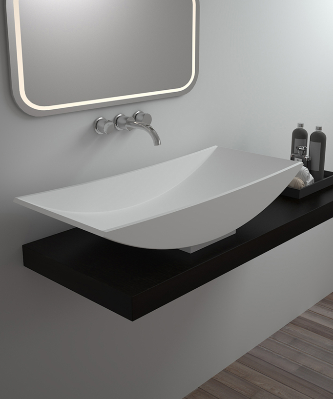 Gamboma Rectangular Countertop Basin - Matte White